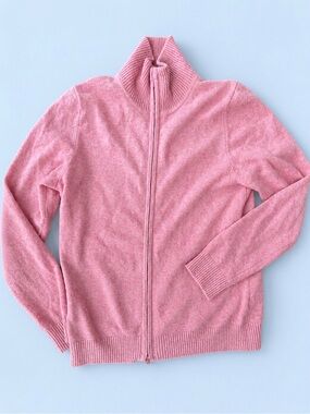 L.L. Bean Cashmere Pink Full-Zip Women's Sweater